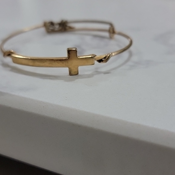 Alex and Ani Mixed Metal Cross Bangle Trio - Gold & Silver Bundle - Picture 5 of 13